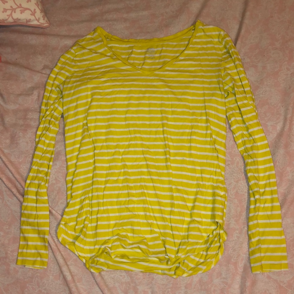 Yellow striped long sleeve shirt